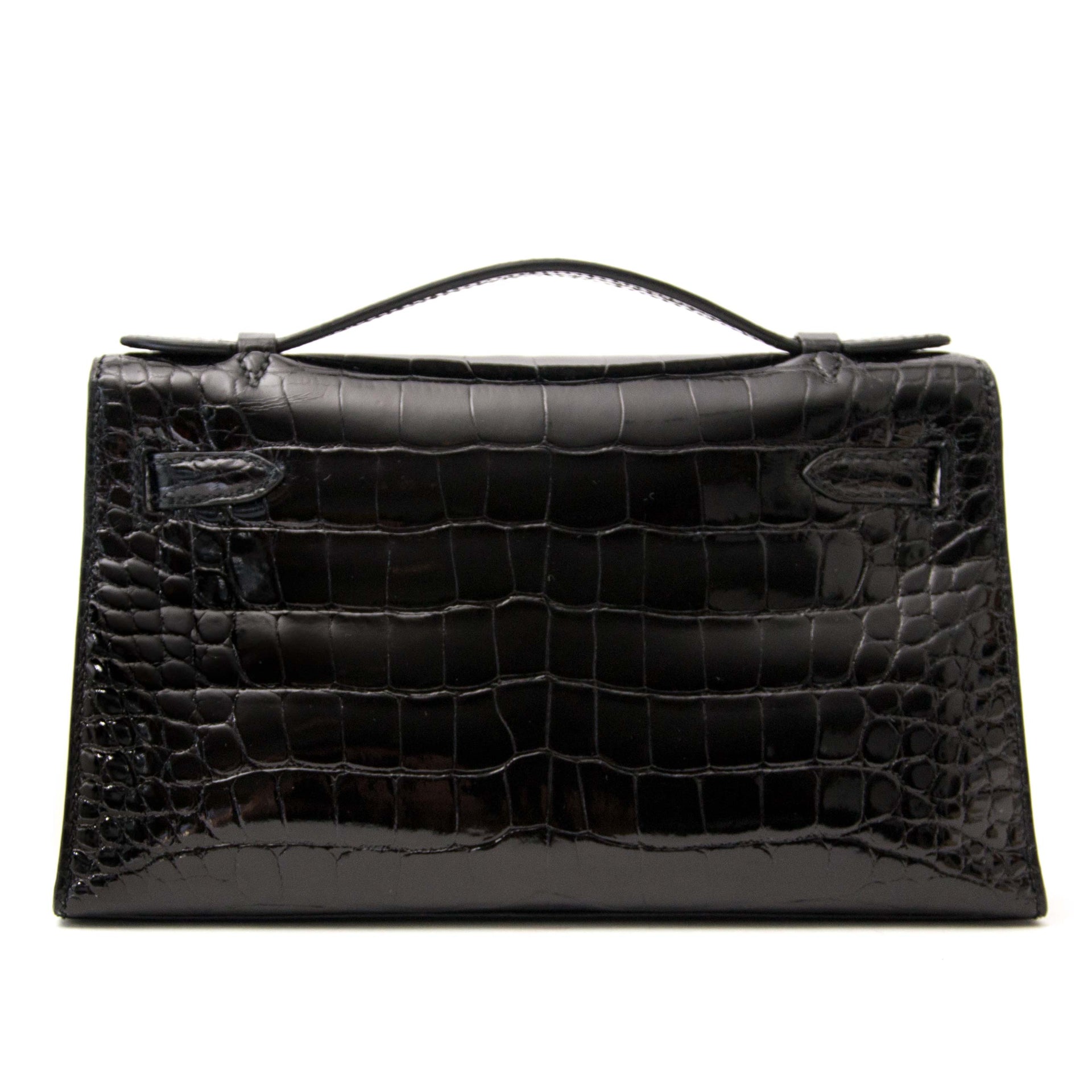 Hermès Kelly Mini Pochette Shiny Alligator Black GHW
