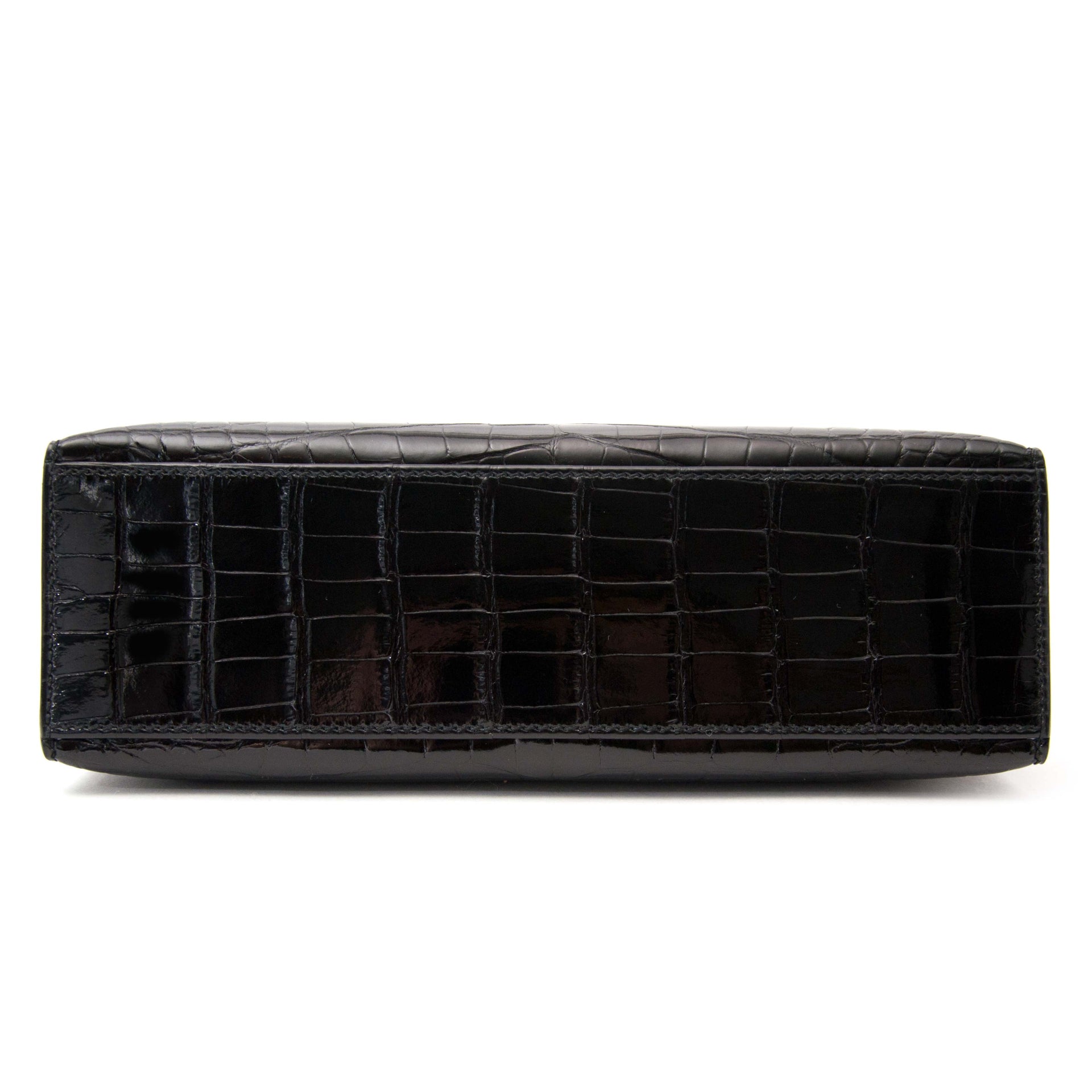 Hermès Kelly Mini Pochette Shiny Alligator Black GHW