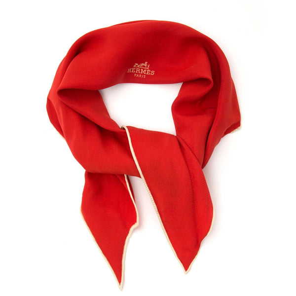 HERMES 赤 ストール Hermes Red Silk Scarf – Labellov