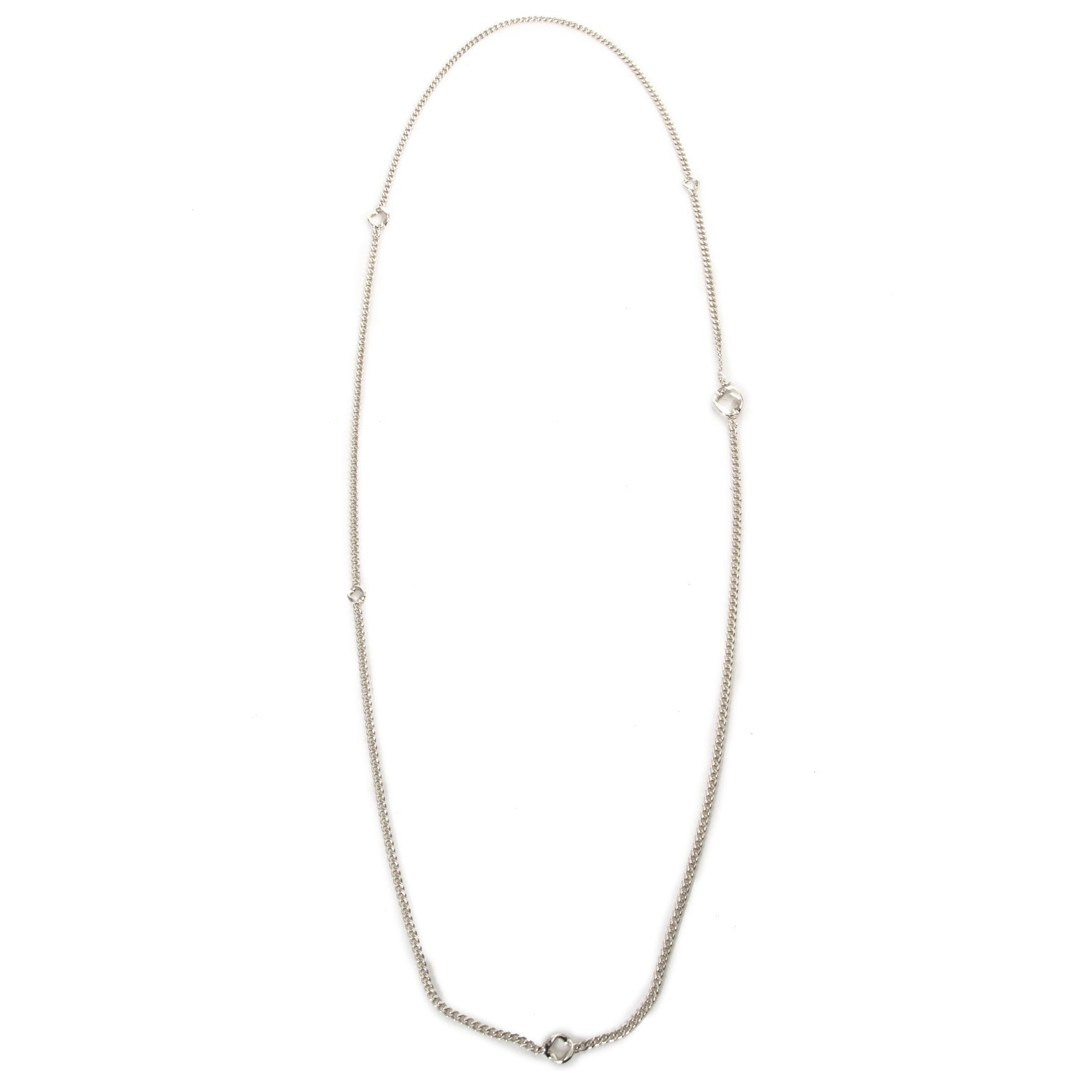 Hermès Sautoir Agora PM Silver Necklace now for sale at labellov vintage fashion webshop belgium