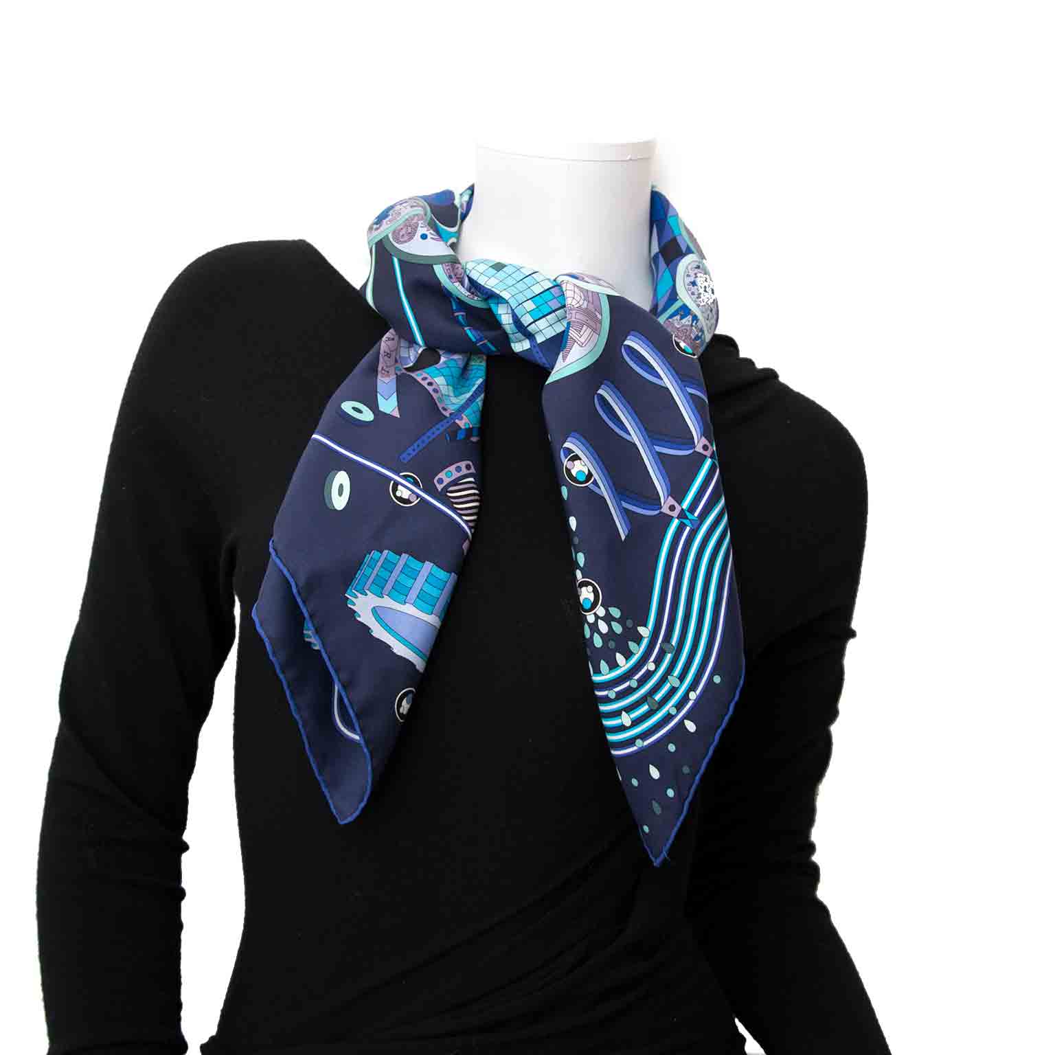 Hermès 'Le Laboratoire Du Temps' Silk Scarf now online at labellov.com at the best price.