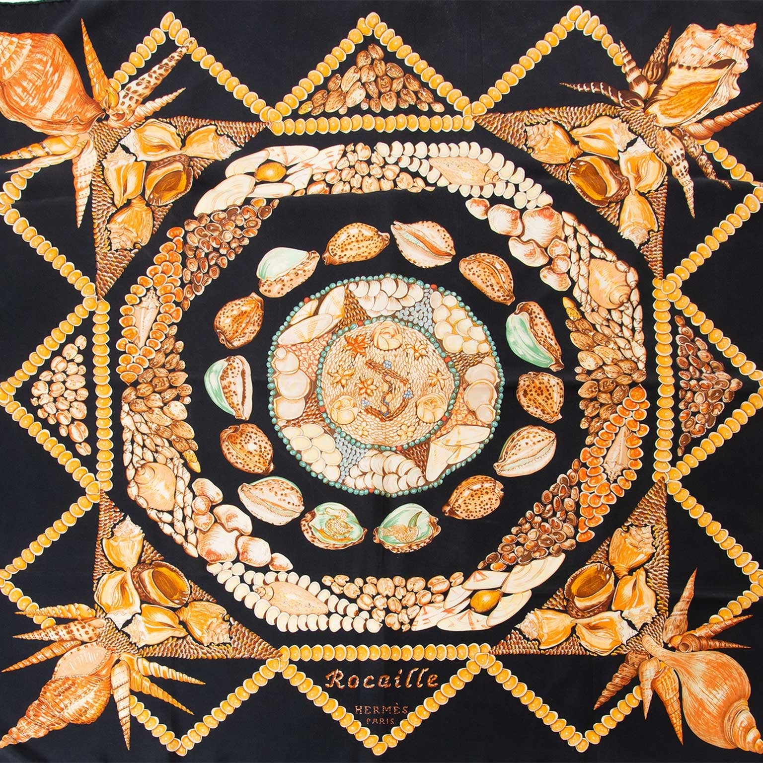 hermes carre de soie rocaille sea shells scarf now for sale at labellov vintage fashion webshop belgium