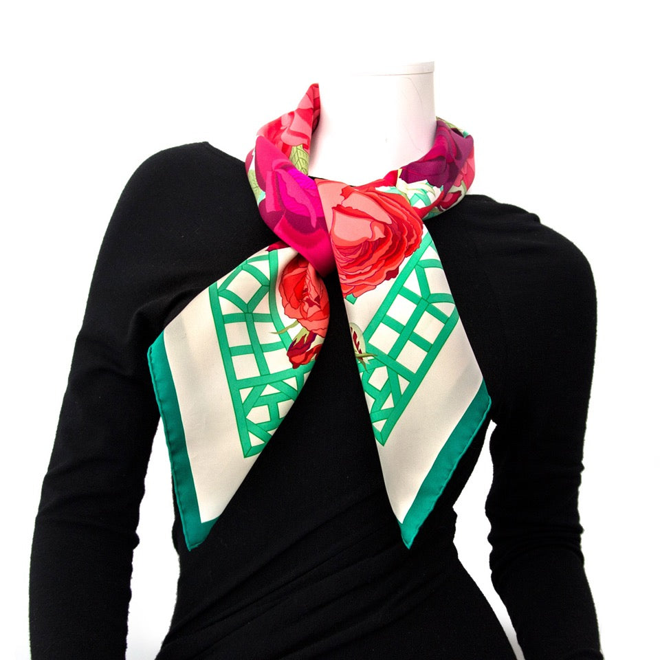 Buy your Hermès Silk Carré Scarf 'Roseraie' for the best price and with worldwide shipping