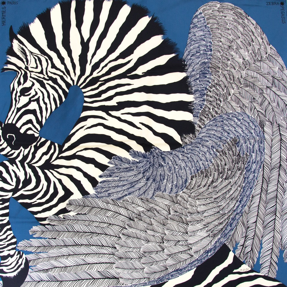 Hermes carre silk clic 'zebra pegasus' shop safe online webshop Labellov secondhand vintage