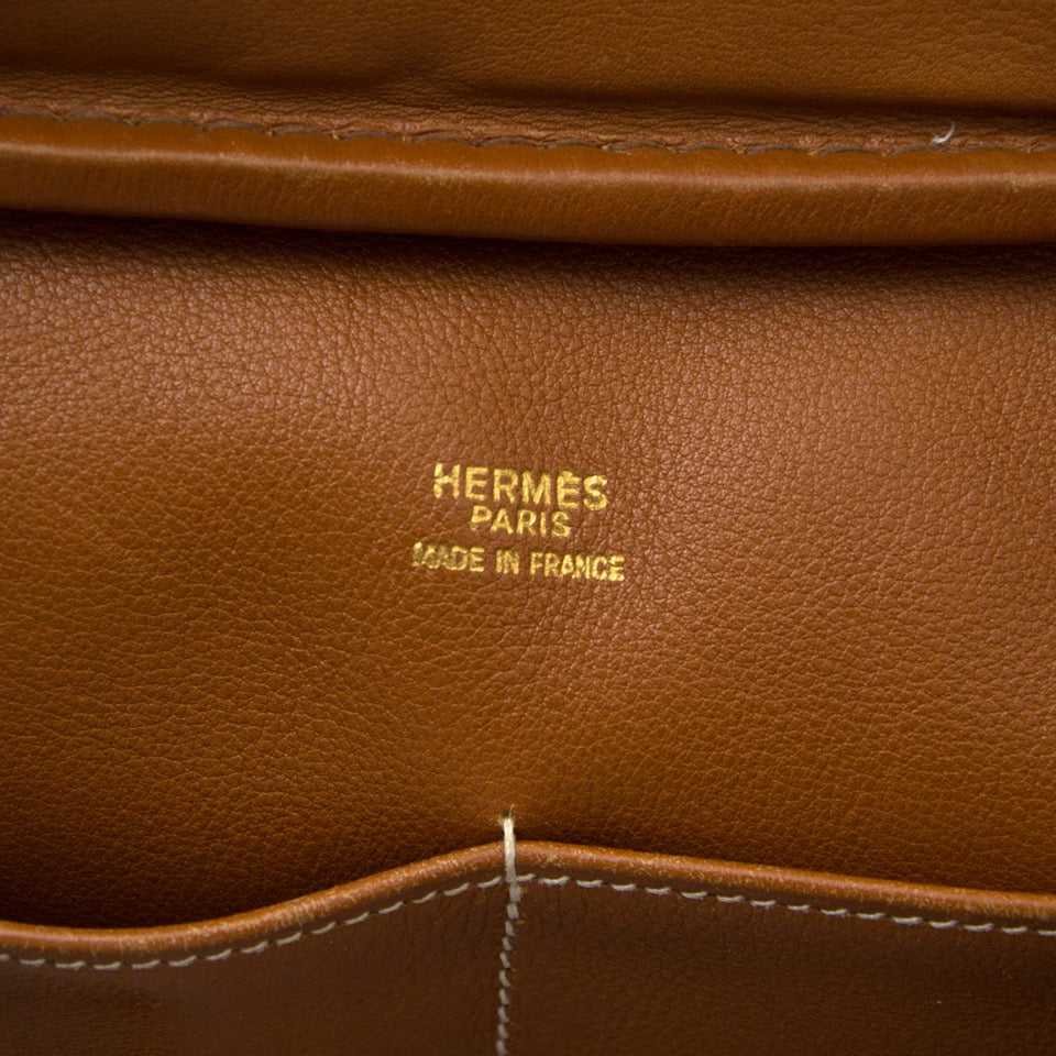 shop safe online at the best price Hermes Cognac Plume Bag like new webshop www.labellov.com
