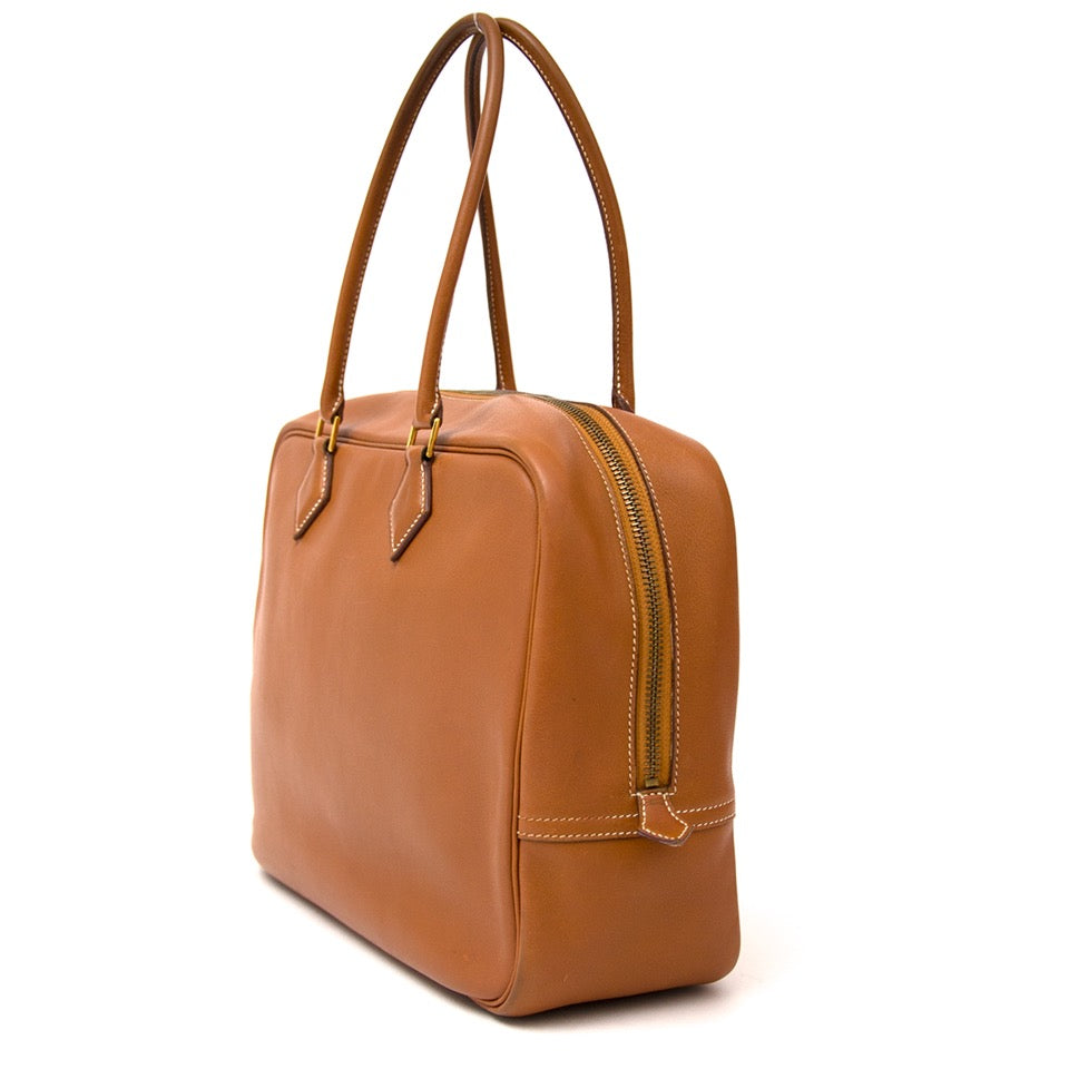 shop safe online at the best price Hermes Cognac Plume Bag like new webshop www.labellov.com