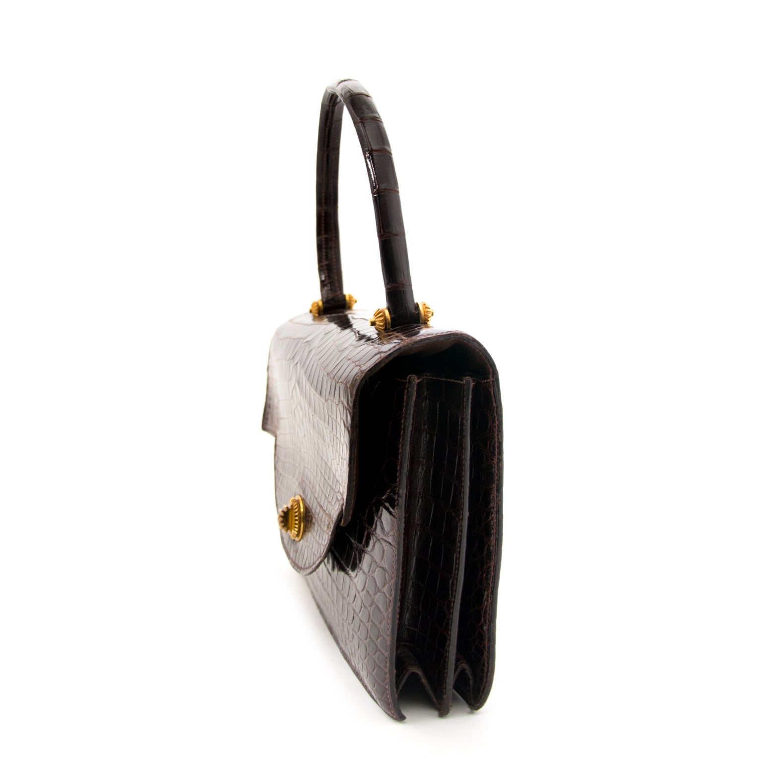 Hermès Brown Croco Top Handle bag