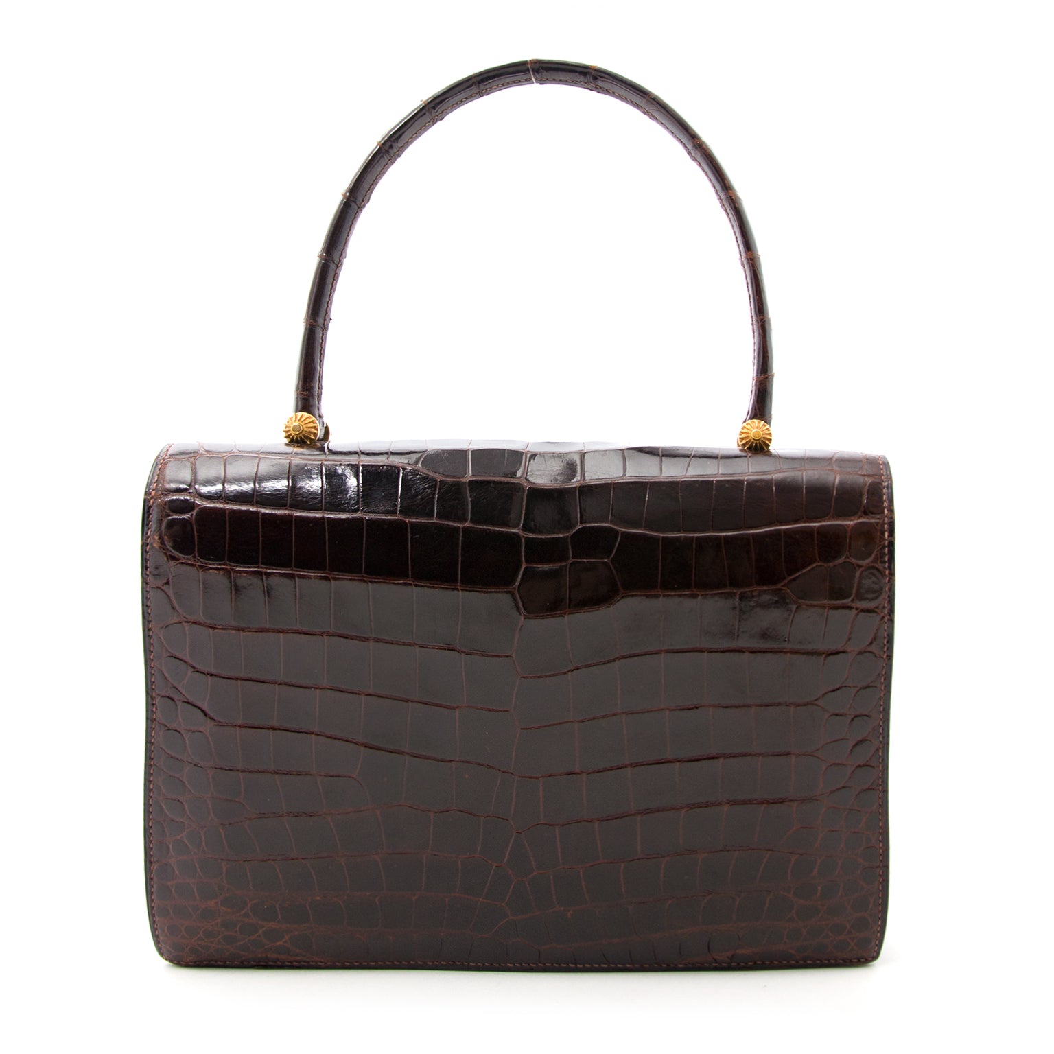 Hermès Brown Croco Top Handle bag