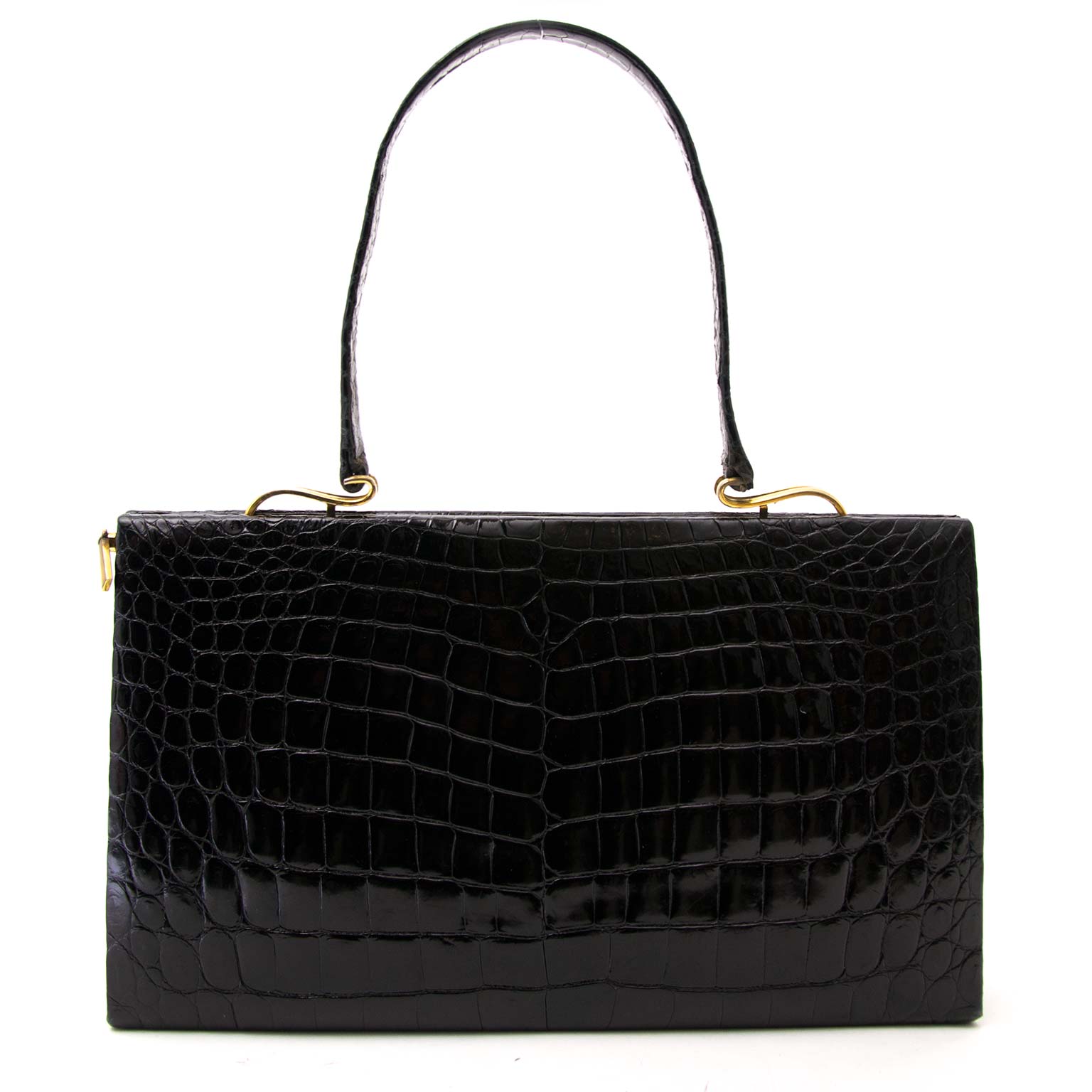 ben jij opzoek naar een vintage merk handtas aan de beste prijs ? antwerpen Delvaux Vintage Black Evening Bag