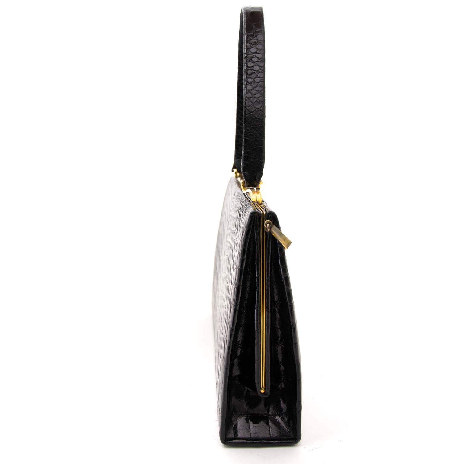 acheter en ligne ou boutique seconde main sac a epaule Delvaux Vintage Black Evening Bag