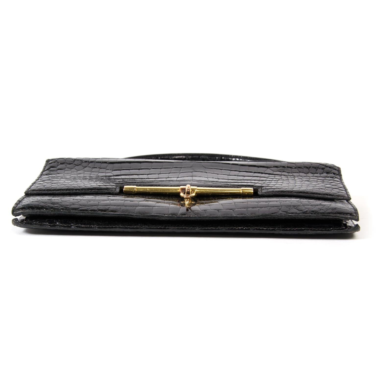 vintage hermes black croco top handle bag now for sale at labellov vintage fashion webshop belgium