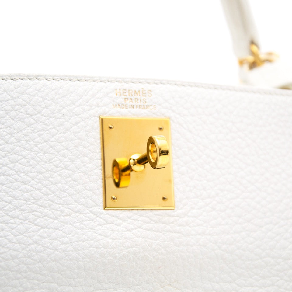 online webshop designer luxury bags webshop labellov shop your designer luxury Hermès White Kelly 32cm Clemence Taurillon GHW at the best price online