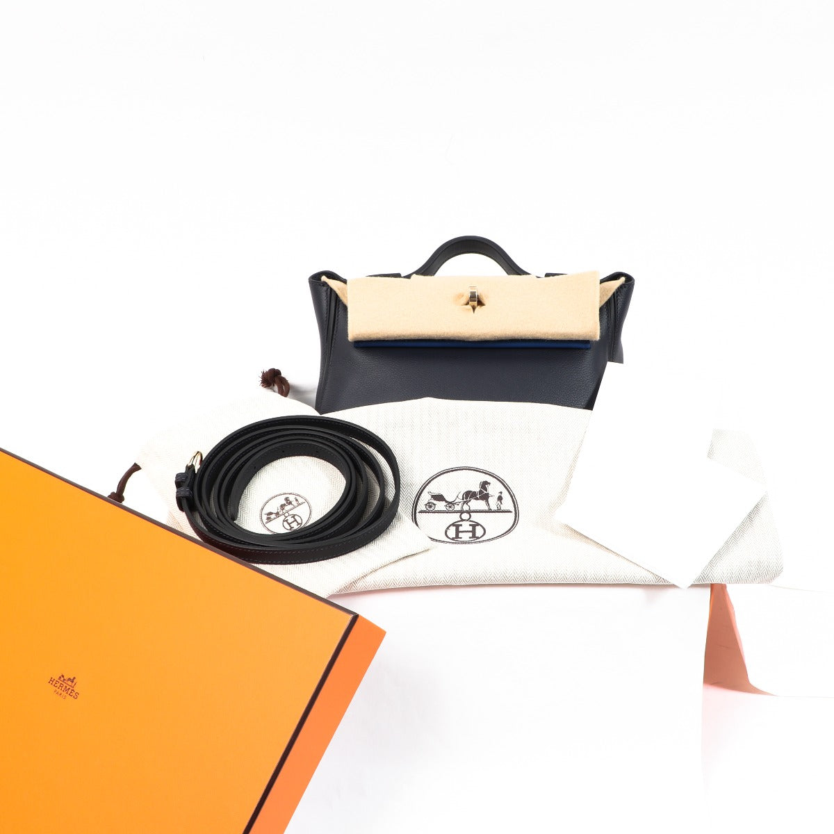 Hermès 24/24 21 Multicolor Bleu Nuit Swift Permabrass