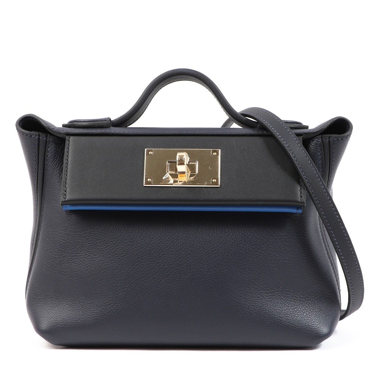 Hermès 24/24 21 Multicolor Bleu Nuit Swift Permabrass