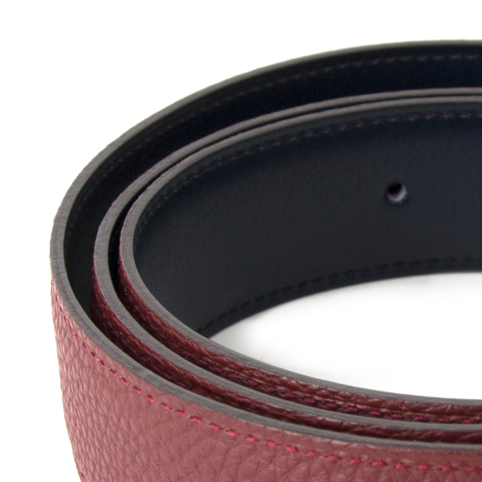acheter en ligne comme neuf Hermès Reversible Bordeaux Blue Belt pour le meilleur prix