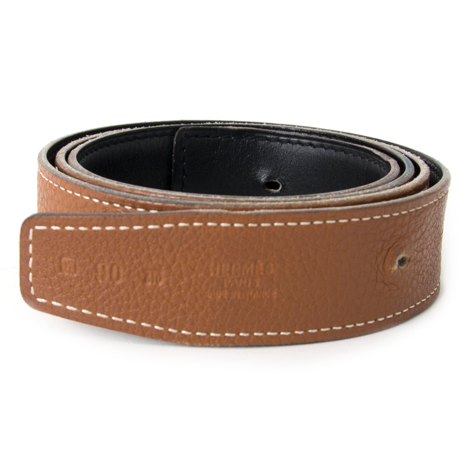 koop veilig online aan de best prijs Hermès Reversible Camel Black Belt at the best price online webshop labellov.Com