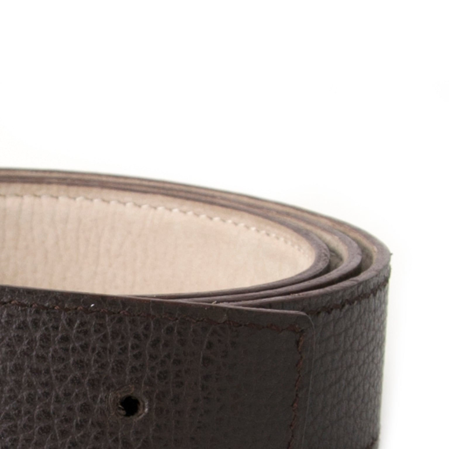 acheter en ligne seconde main centure Hermès Reversible Brown Offwhite Belt comme neuf pour le meilleur prix