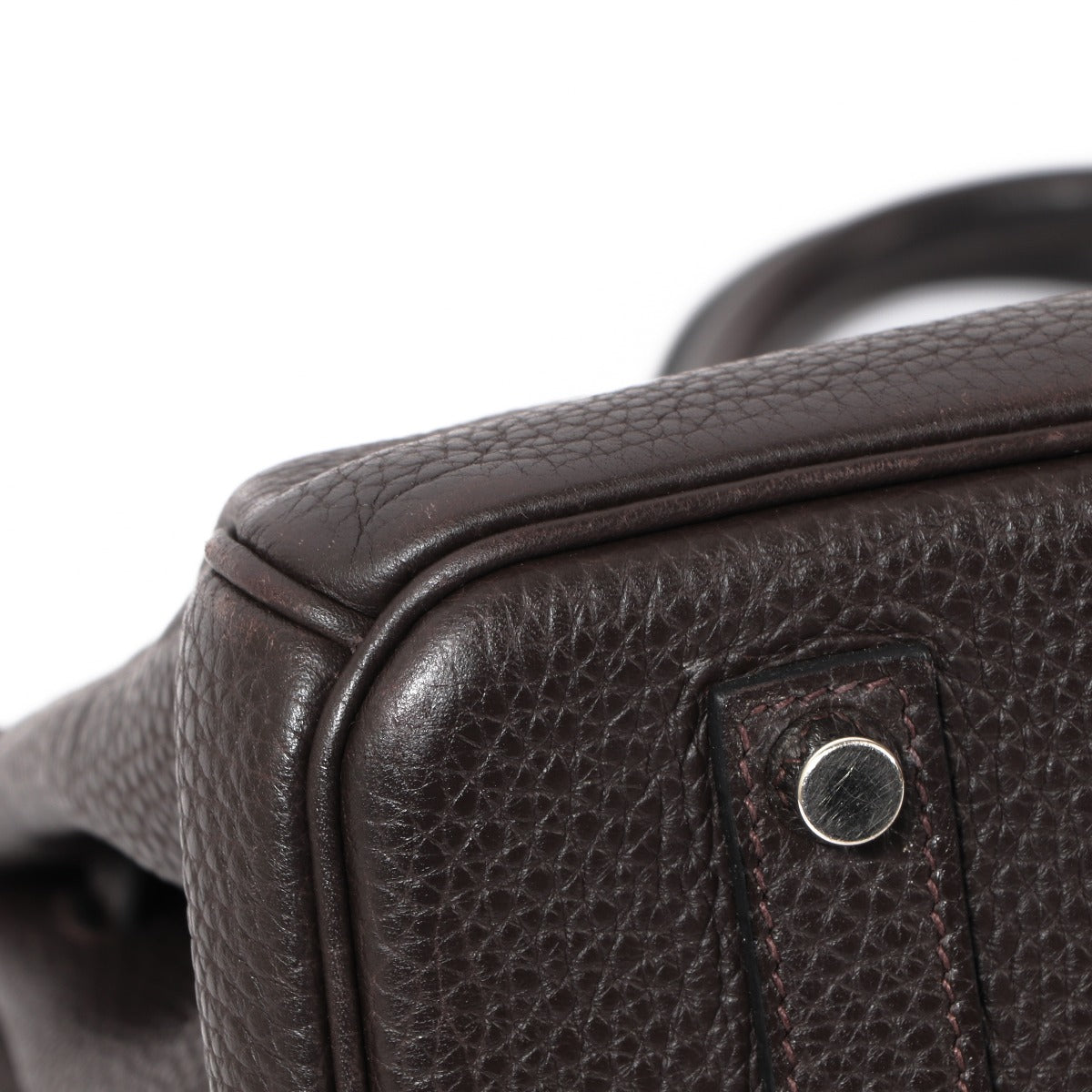 Buy authentic second hand luxury designer Hermès Birkin 35 Ebene Togo Palladium Hardware on labellov.com