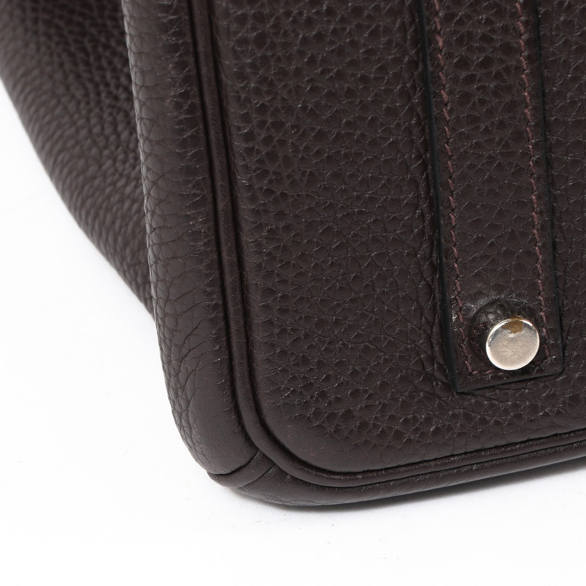 Buy authentic second hand luxury designer Hermès Birkin 35 Ebene Togo Palladium Hardware on labellov.com