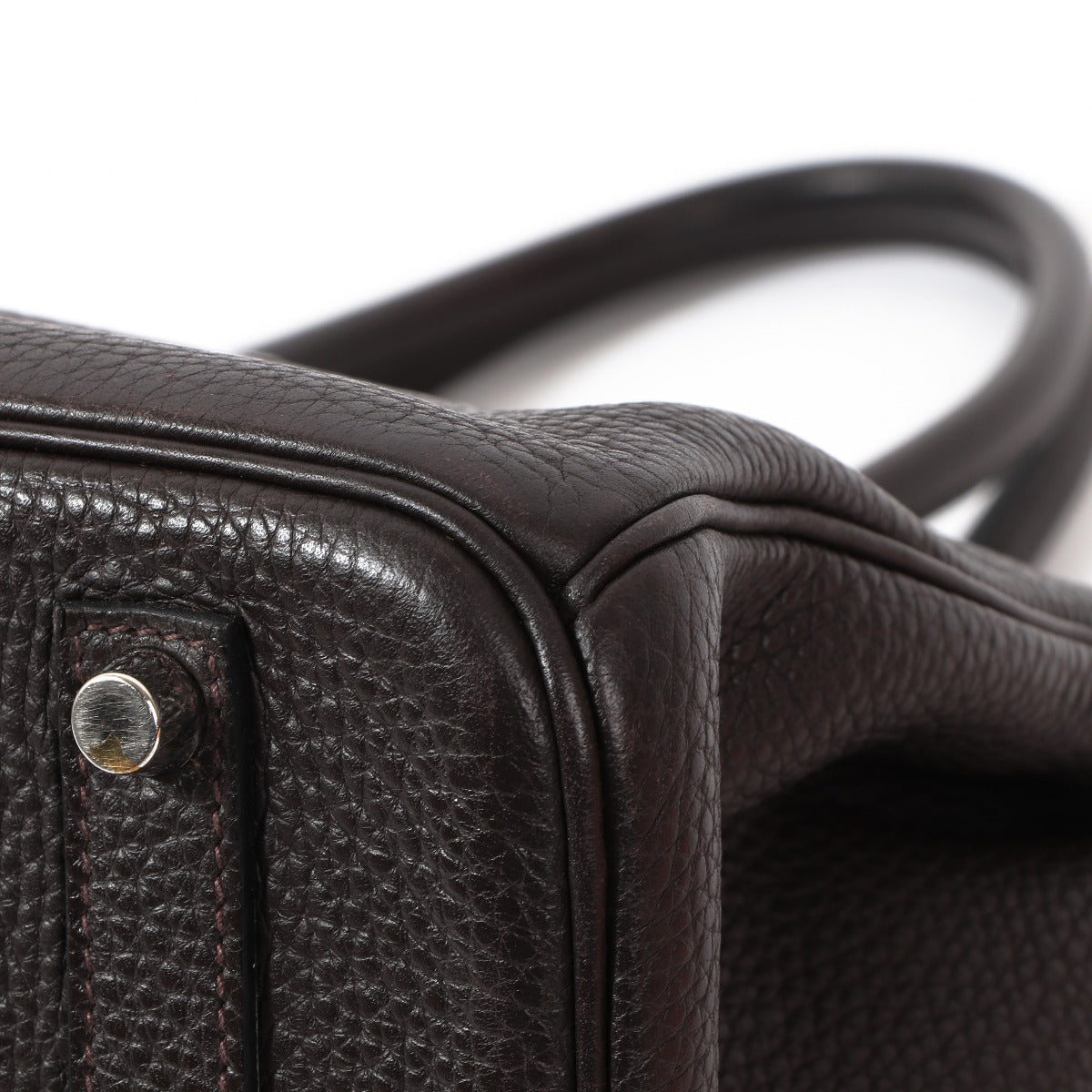 Buy authentic second hand luxury designer Hermès Birkin 35 Ebene Togo Palladium Hardware on labellov.com