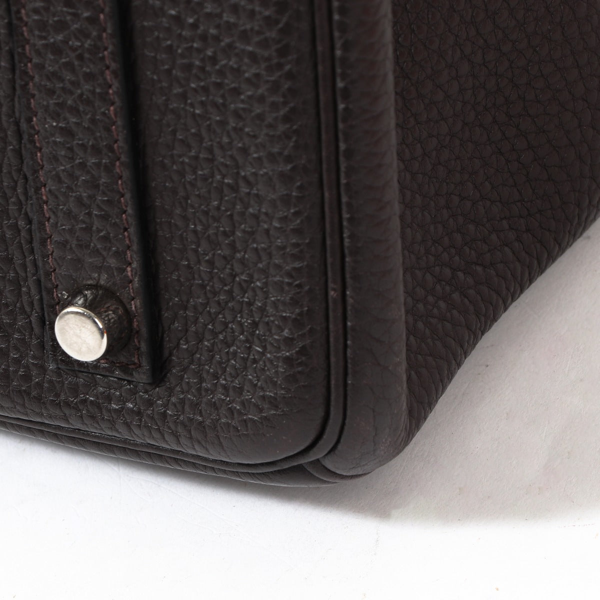 Buy authentic second hand luxury designer Hermès Birkin 35 Ebene Togo Palladium Hardware on labellov.com