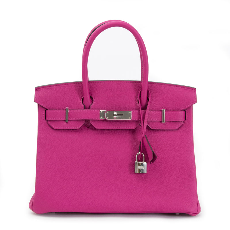 * NOOIT GEBRUIKT* Hermès Birkin 30cm veau togo Rose Pourpre PHW