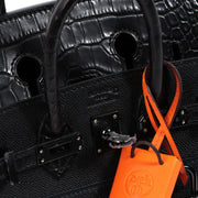 Hermes birkin 20 faubourg midnight logo stamp detailing