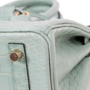 Hermès Birkin 25 Vert d'Eau Matt Alligator Gold Hardware