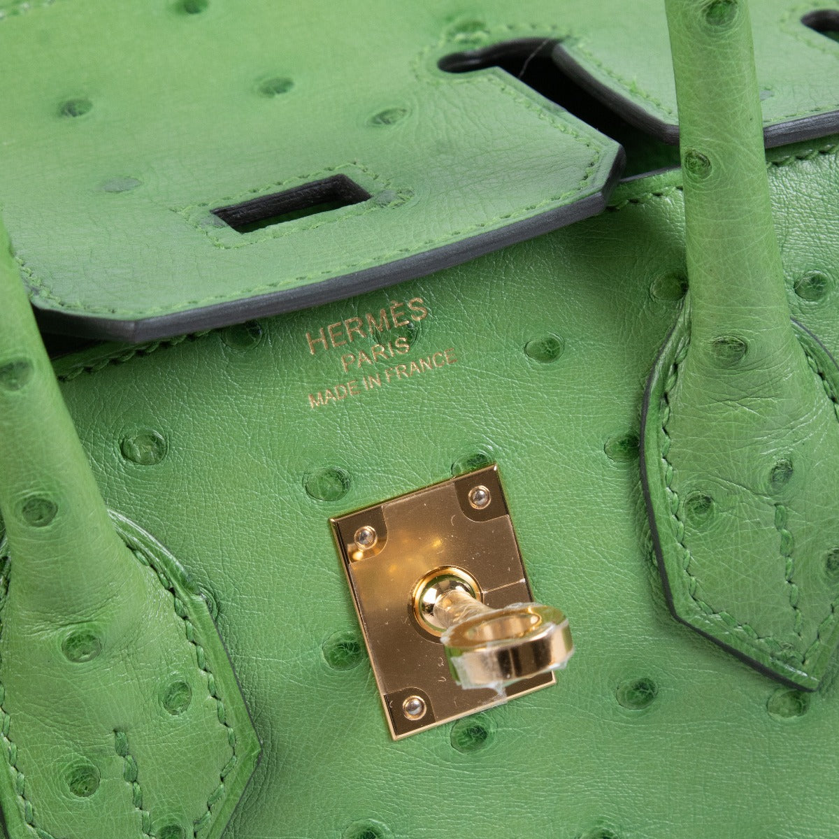 Brand new store fresh Hermès Birkin 25 Vert Yucca Ostrich GHW on www.labellov.com