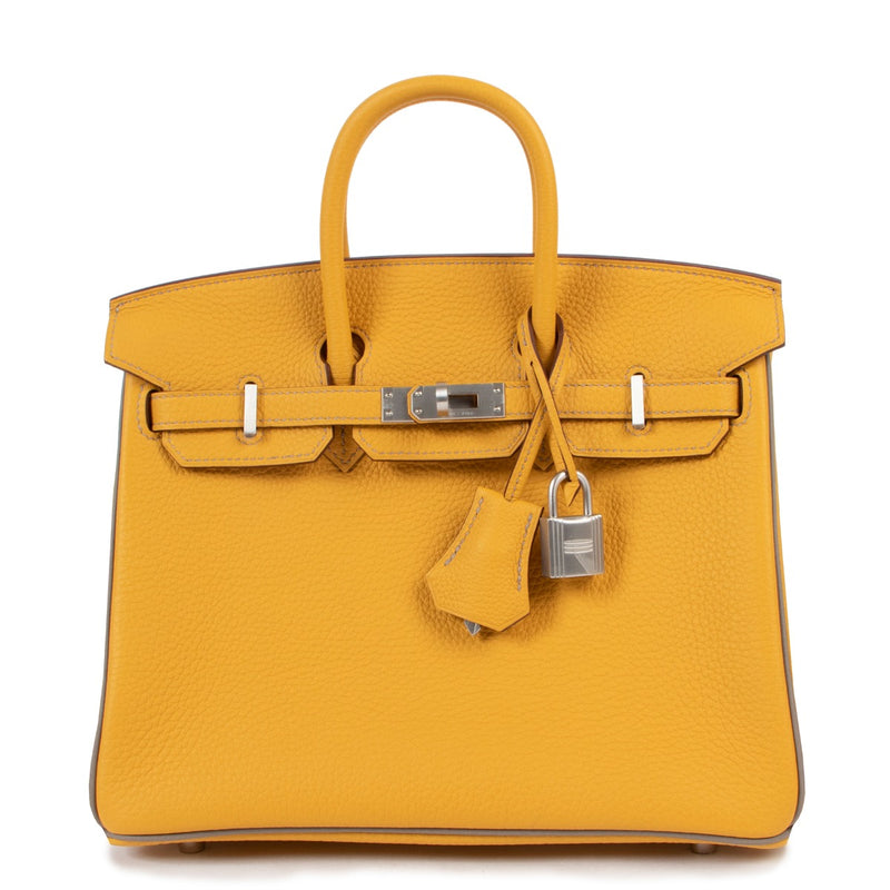 Hermès Birkin 25 HSS Togo Jaune Ambre/Gris Asphalte Brushed PHW