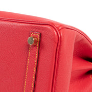 Shop authentic second hand luxury designer Hermès Birkin 25 Horseshoe Lime/Bougainvillier Chevre Mysore GHW at Labellov.