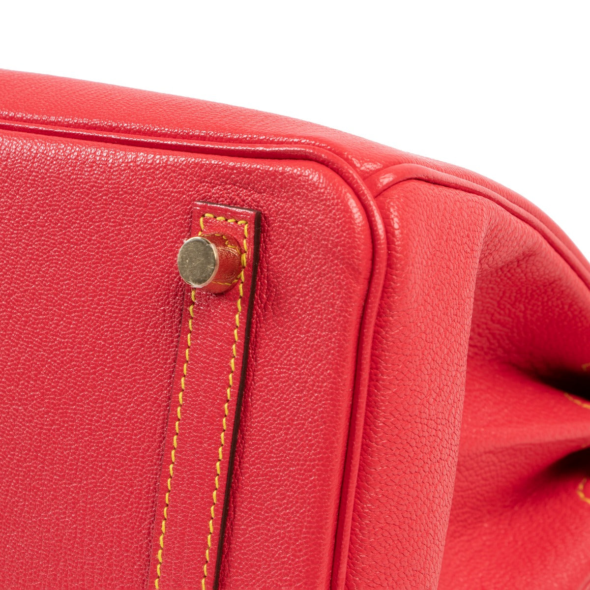 Shop authentic second hand luxury designer Hermès Birkin 25 Horseshoe Lime/Bougainvillier Chevre Mysore GHW at Labellov.