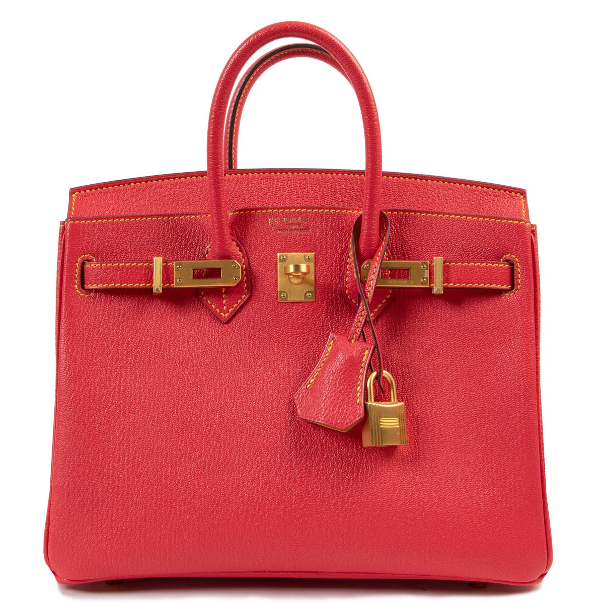 Hermès Birkin 25 Horseshoe Lime/Bougainvillier Chevre Mysore GHW