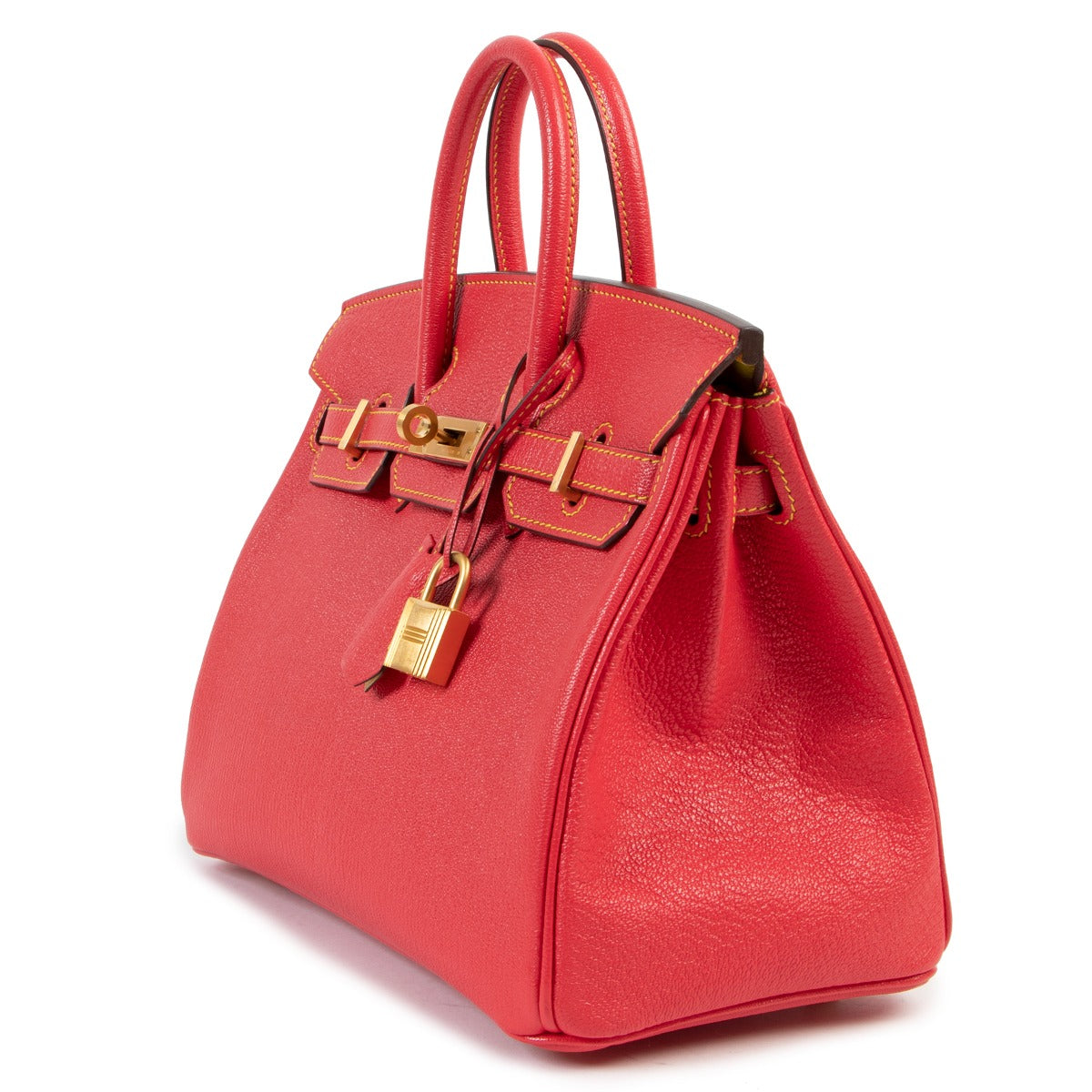 Hermès Birkin 25 Horseshoe Lime/Bougainvillier Chevre Mysore GHW