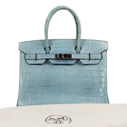 Hermès Birkin 25 Bleu Ciel Croco Niloticus PHW for the best price at Labellov