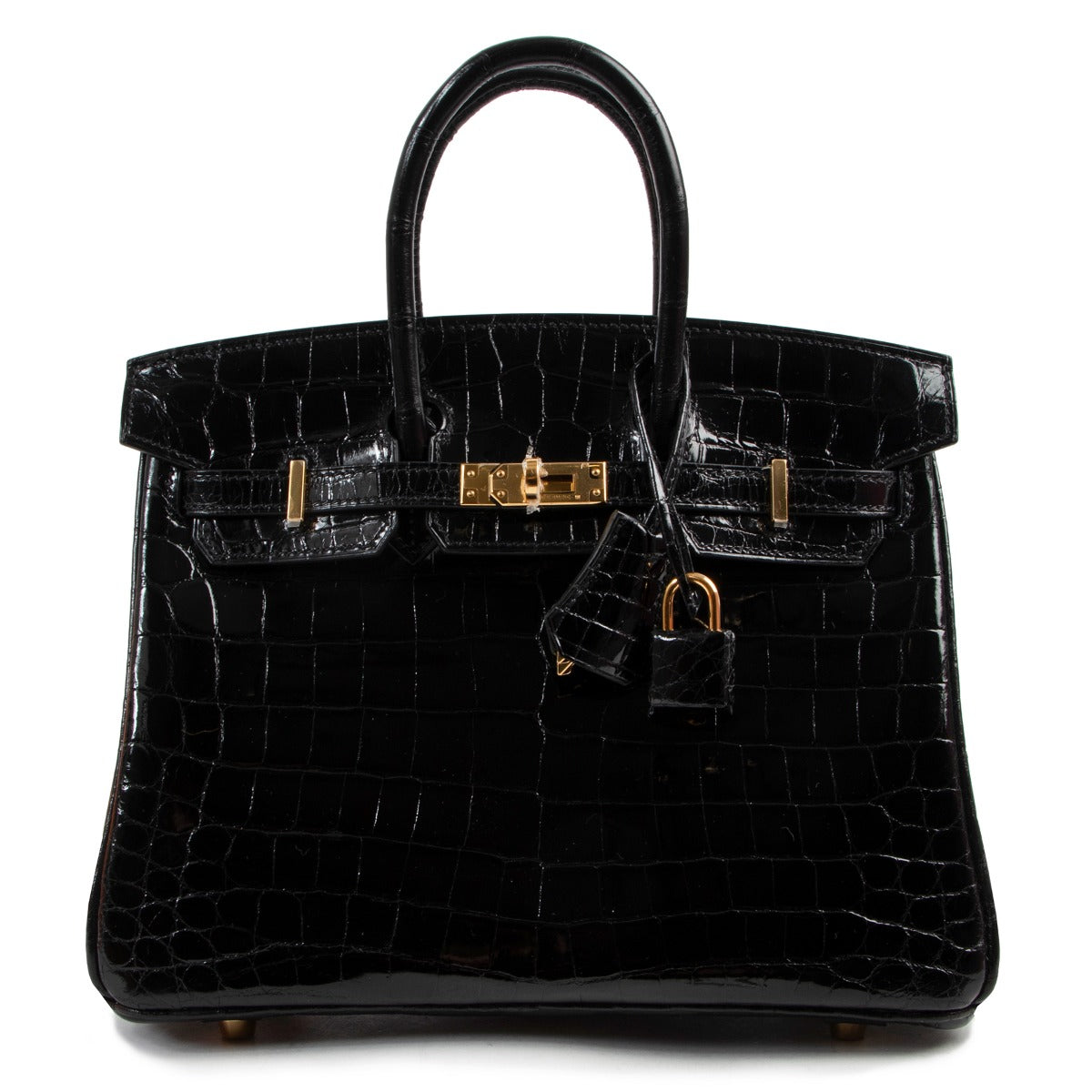 Shop authentic second hand luxury designer Hermès Birkin 25 Black Crocodile Niloticus Lisse GHW at Labellov