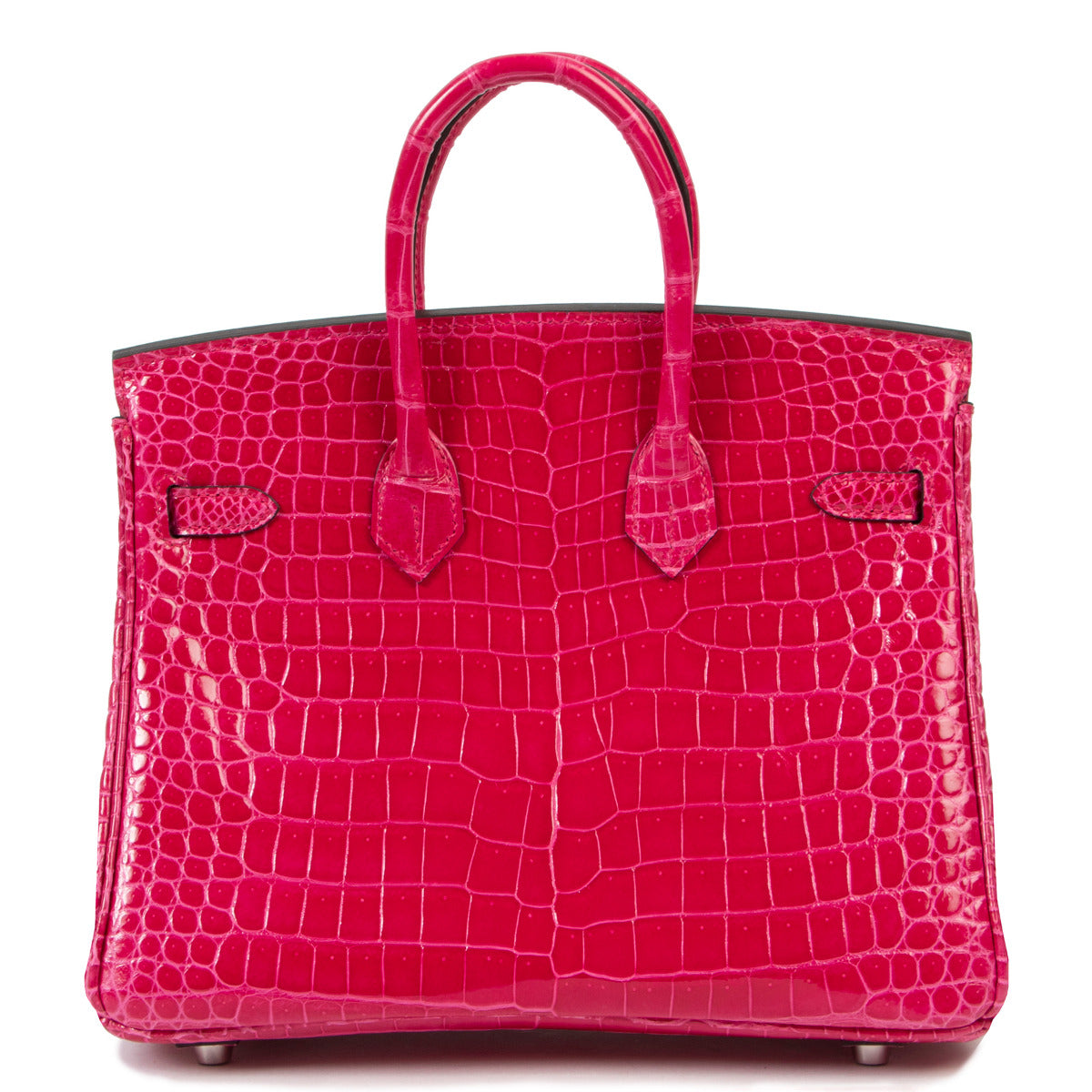 Back of the exclusive and ellusive Hermès Birkin 25 Porosus Rose Mexico PHW
