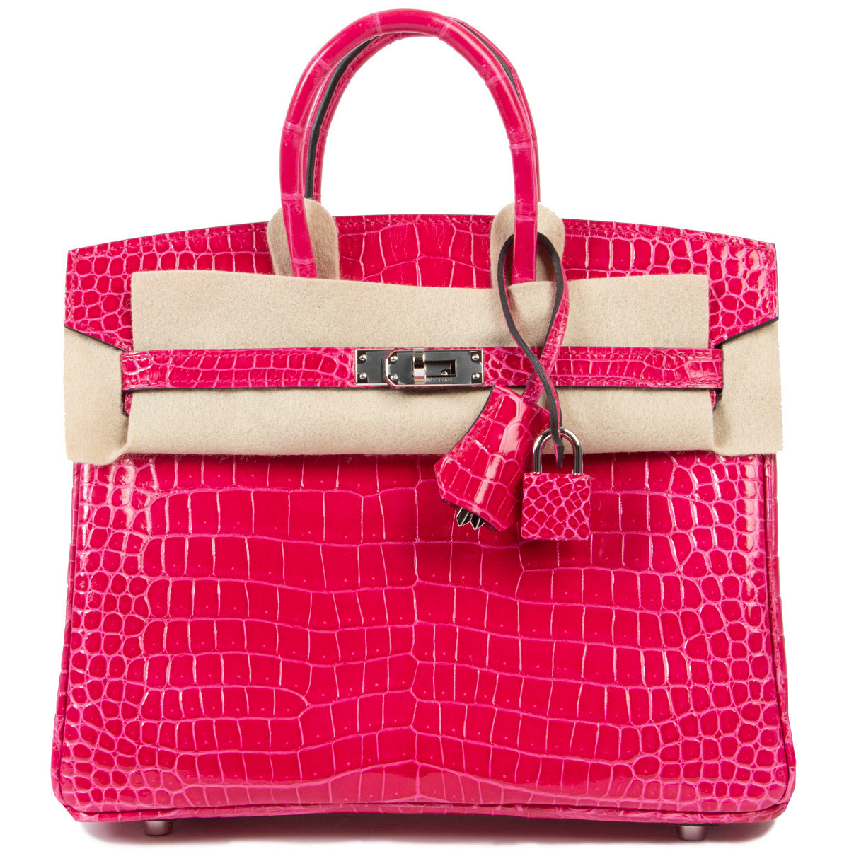 Hermès Birkin 25cm porosus rose mexico phw