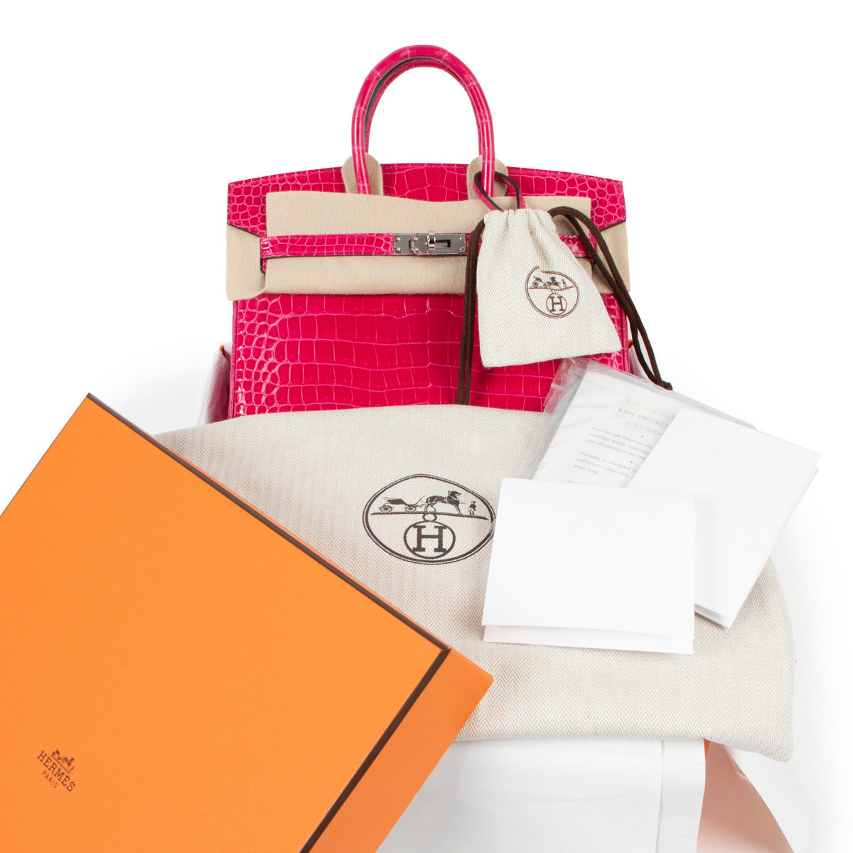 Hermès Birkin 25 Porosus Rose Mexico PHW available at Labellov secondhand luxury designer boutique located in Belgium. Reseller of Hermès Birkin and Kelly bags, Experts in the business.