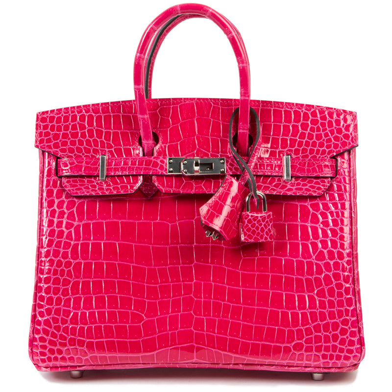 Hermès Birkin 25 Porosus Rose Mexico PHW for the best price at Labellov secondhand luxury. Buy and sell with confidence online. Collectors items, Hermes specialists.