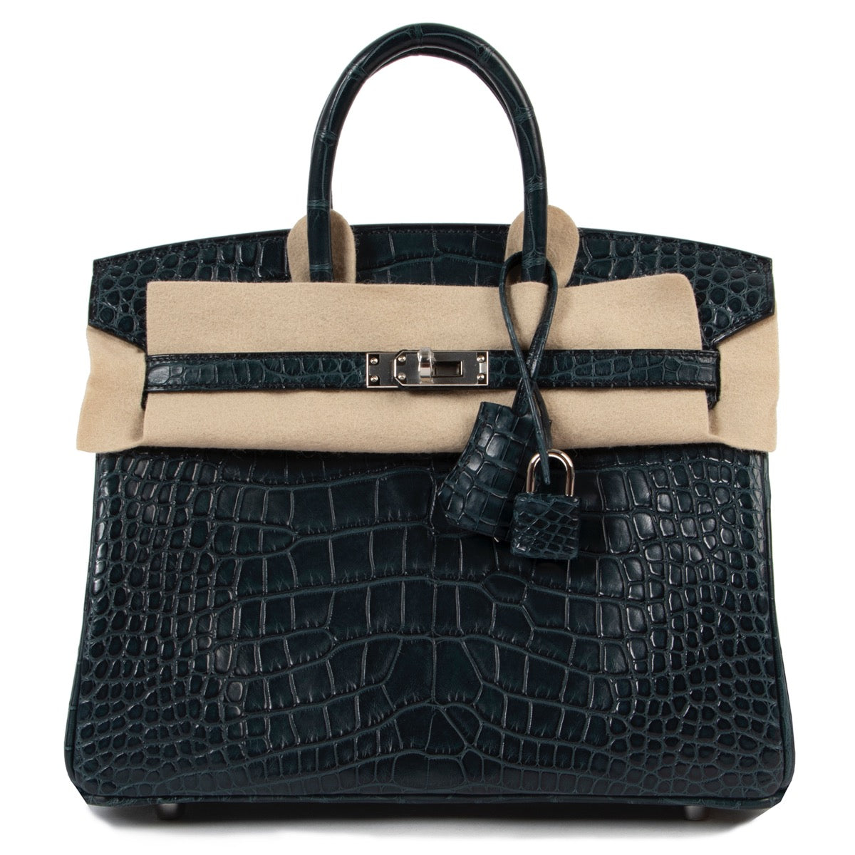 Hermès Birkin 25 Vert Rousseau Mat Alligator Mississippi PHW