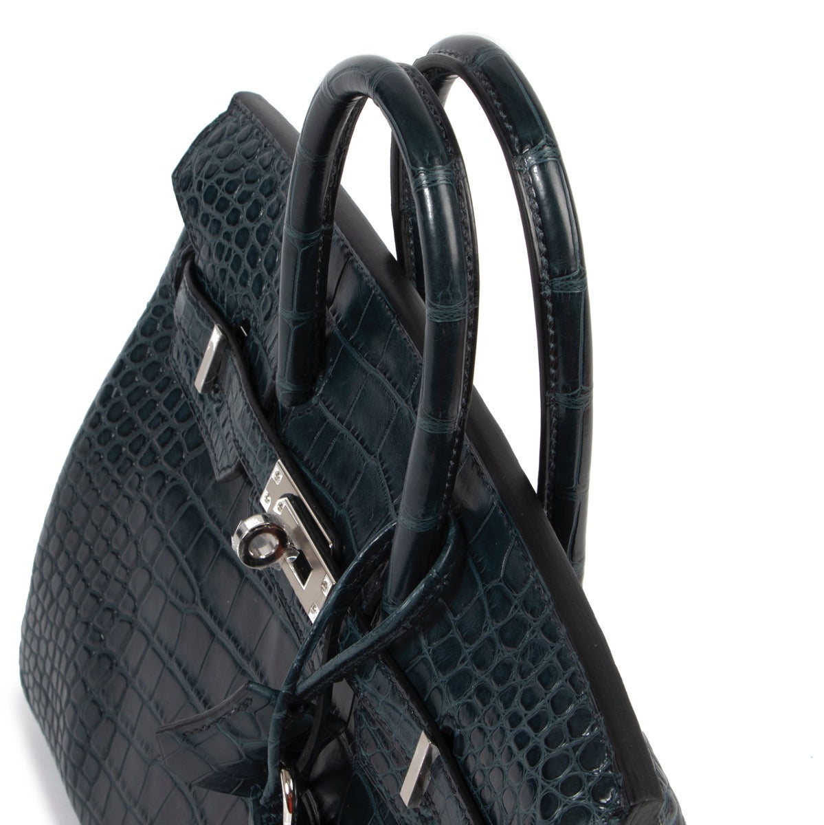 very rare brand new Birkin 25 Vert Rousseau Croco the 25cm—aka, the Baby Birkin
