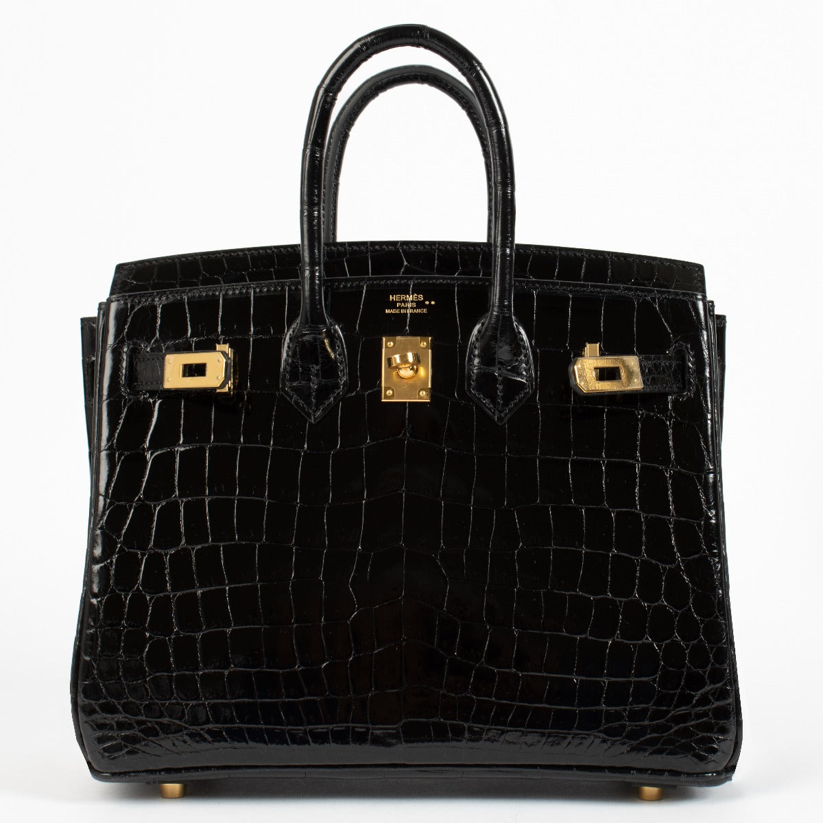 Achetez Hermès Birkin 25 Crocodile Niloticus Lisse Noir GHW dans www.labellov.com