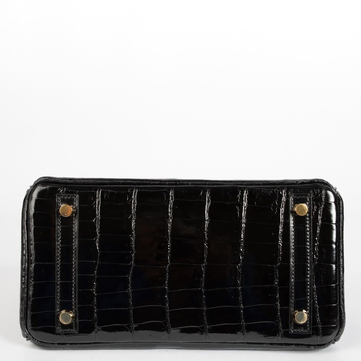 Hermès Birkin 25 Zwart Glanzend Krokodil Niloticus GHW