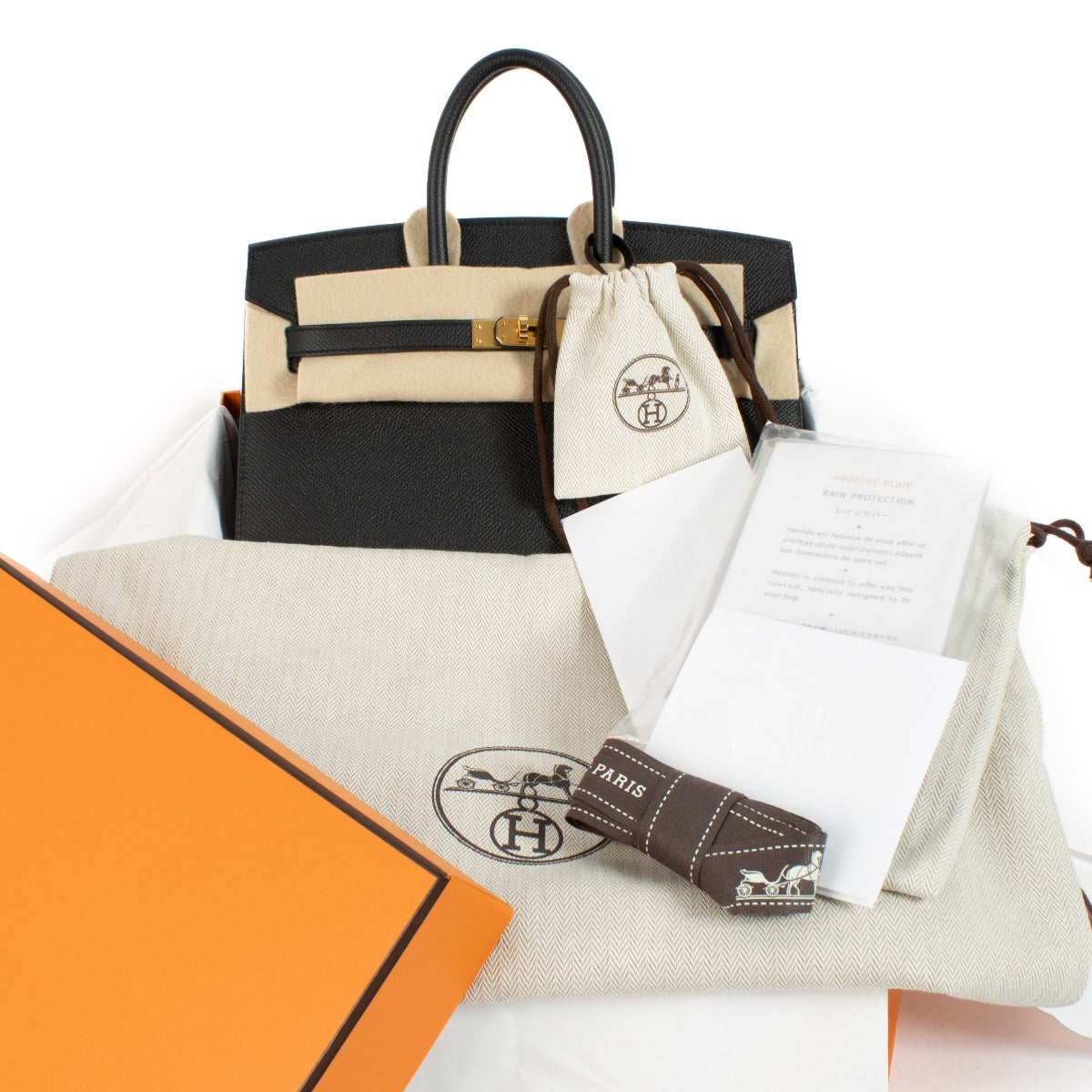 2024 brand new Hermès Birkin Sellier 25 Black Epsom GHW on www.labellov.com