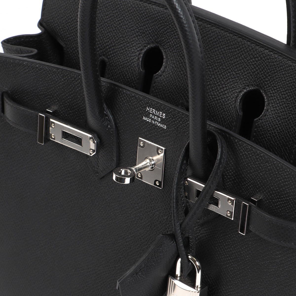 hermes birkin 25 epsom black logo stamp detail