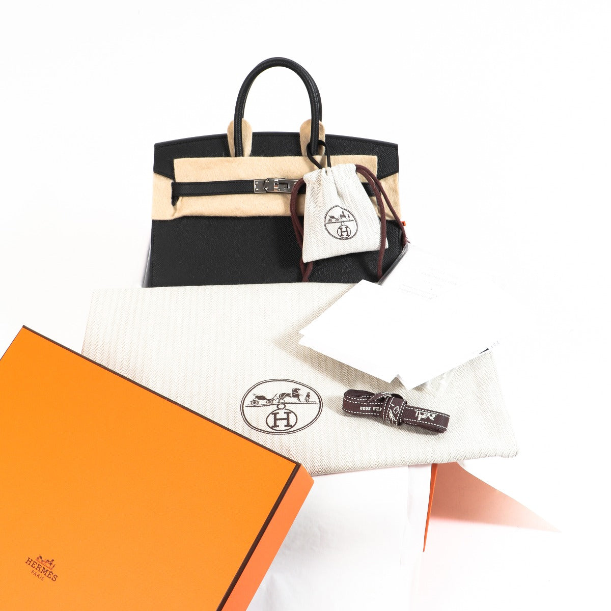 Hermès Birkin 25 Black Epsom Palladium Hardware