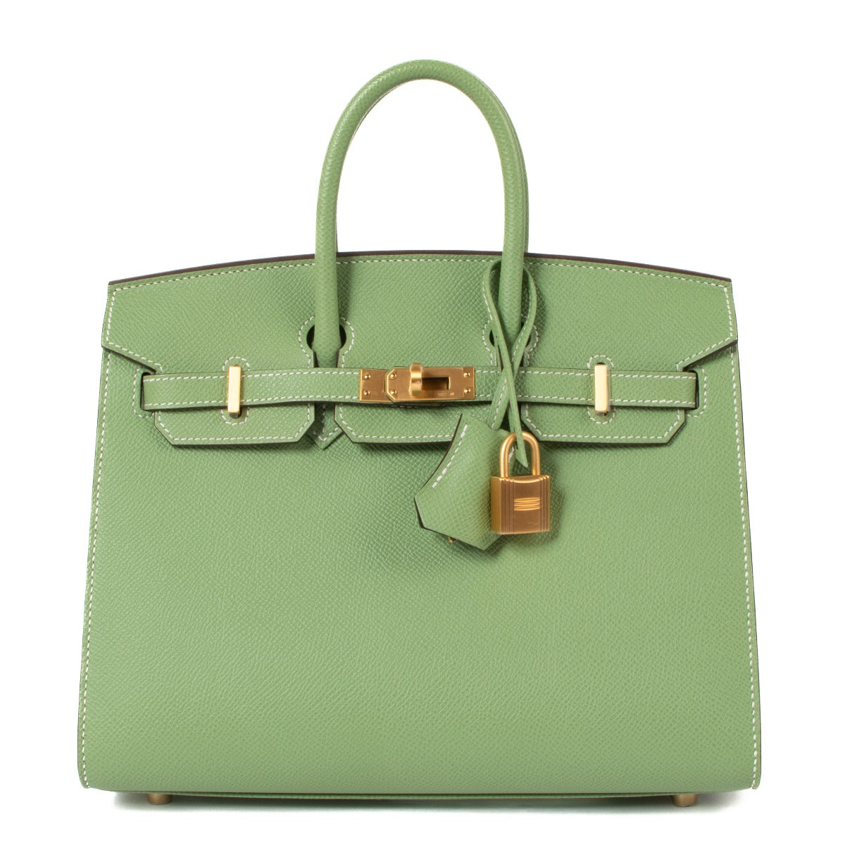 Hermès HSS Birkin 25 Verso Vert Criquet/Vert Fonce Epsom Brushed Gold Hardware