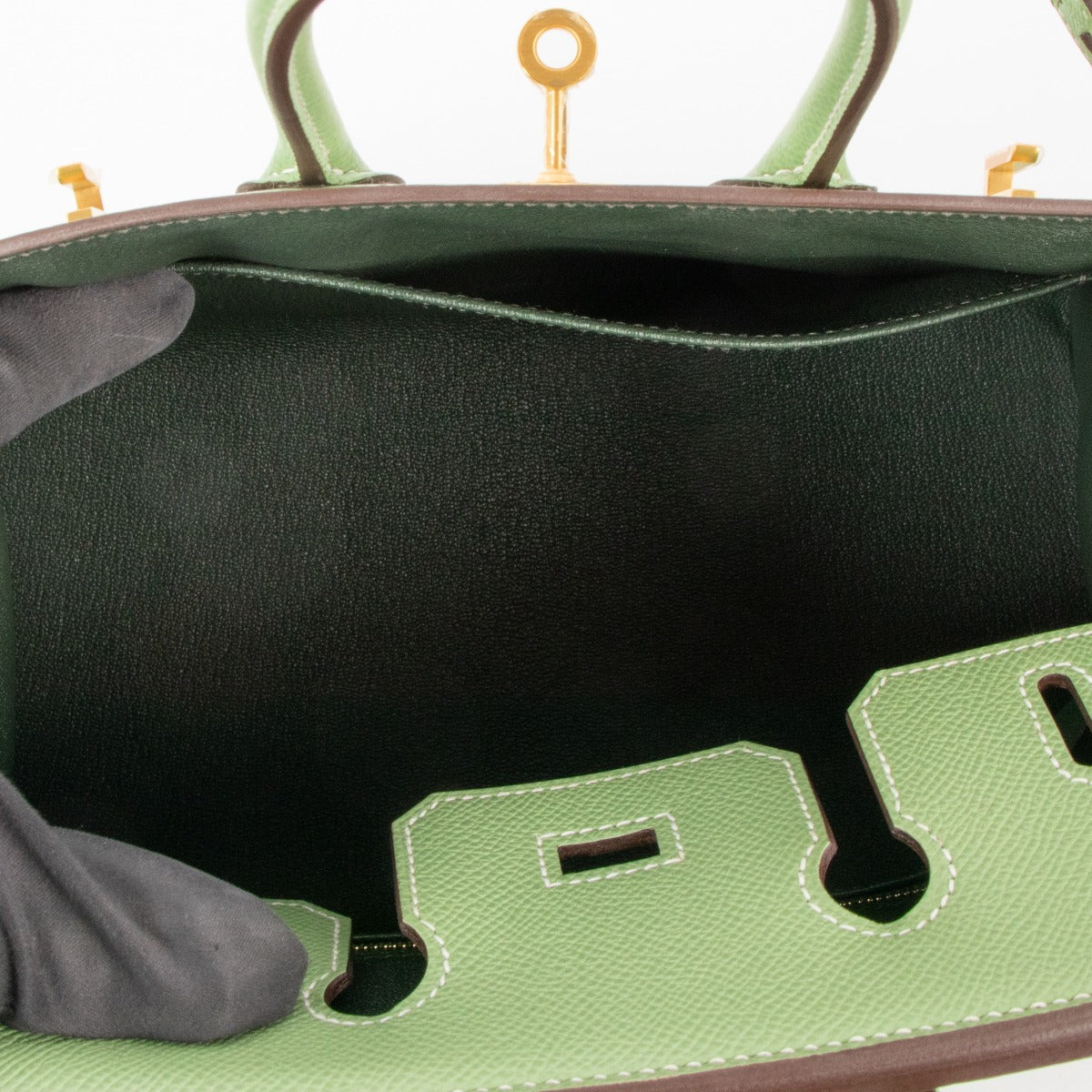 Hermès HSS Birkin 25 Verso Vert Criquet/Vert Fonce Epsom BGHW
