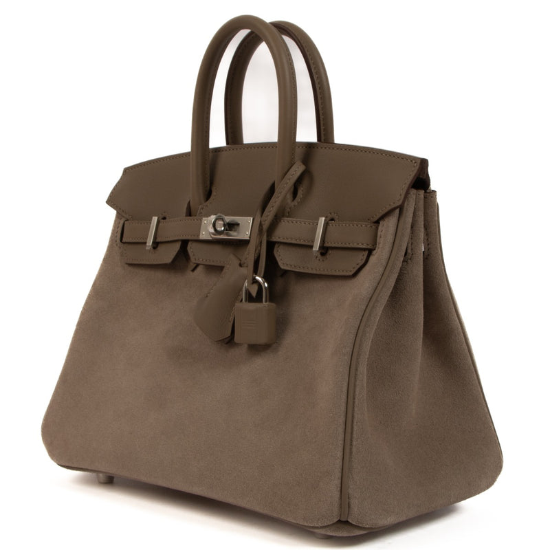 Hermès 2023 Birkin 25 Gris Caillou/Etoupe Grizzy/Swift